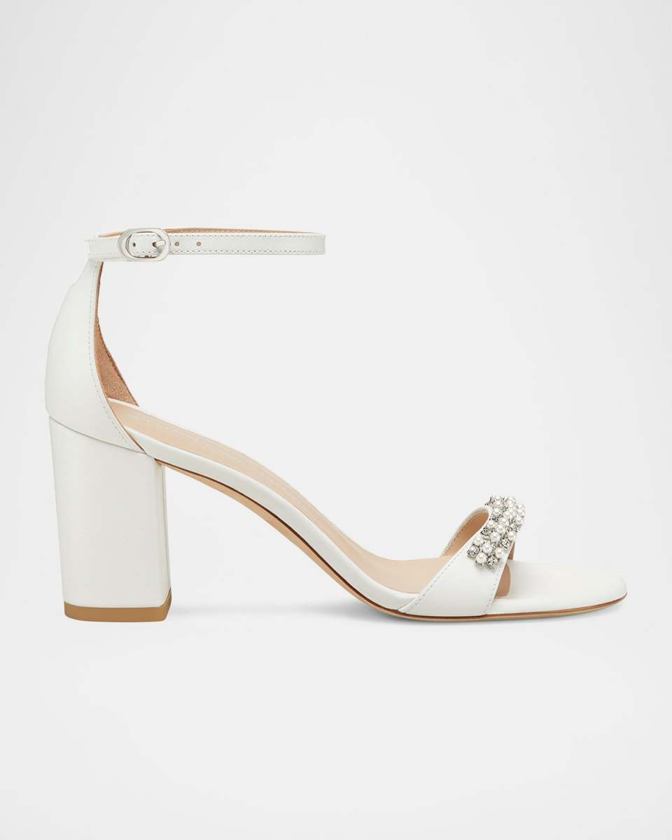 Nudist Poppy Embellished Ankle-Strap Sandals